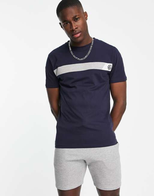 Soul Star - T-shirt d'ensemble avec empiècement à logo - Bleu marine, 4 de 4