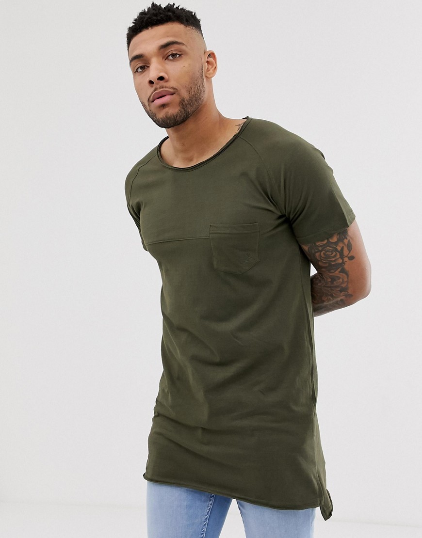 Soul Star - T-shirt oversize con tasca verde