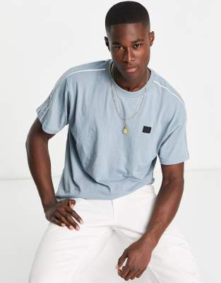 Soul Star t-shirt with piping co-ord in pale blue - ASOS Price Checker