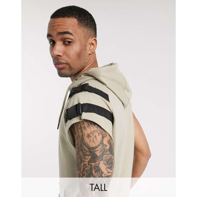Soul Star Tall co-ord sleeveless utility hoodie in tan | ASOS