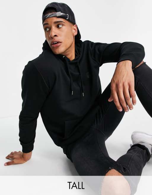 Soul Star Tall overhead hoodie in black | ASOS