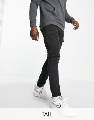 Soul Star Tall Skinny Cuffed Ankle Cargo Pants In Black ModeSens