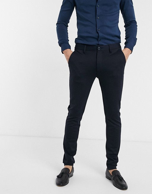 Soul Star tapered trouser in navy