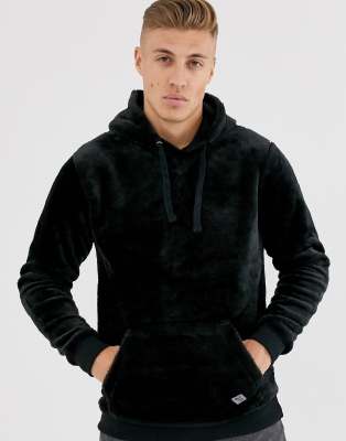 Soul Star teddy hoodie in black