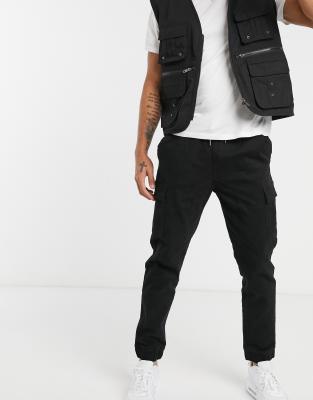 black utility cargo pants