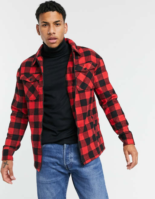 Red flannel sales and jeans