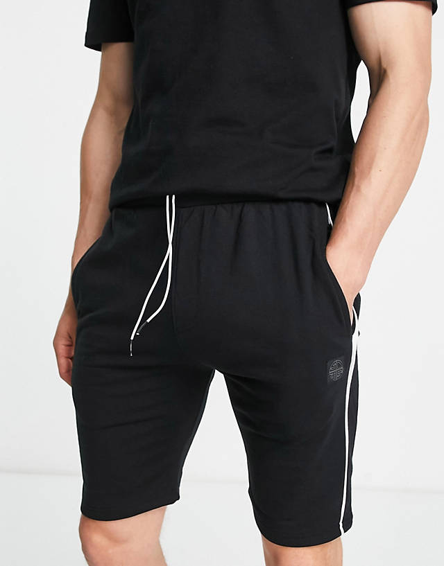 Soul Star - Soulstar co-ord piping jersey shorts in black