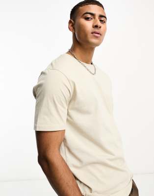 Soulstar crew neck t-shirt in stone-Neutral