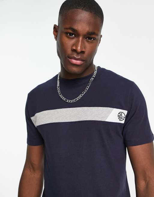 Soulstar logo panel t-shirt co-ord in navy | ASOS