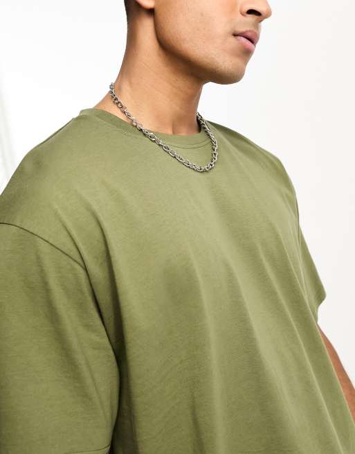 Soulstar oversized t-shirt in olive green