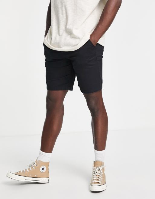 Soulstar slim fit chino shorts in black