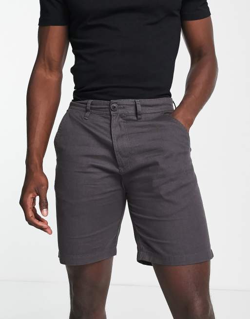 Soulstar slim fit chino shorts in charcoal