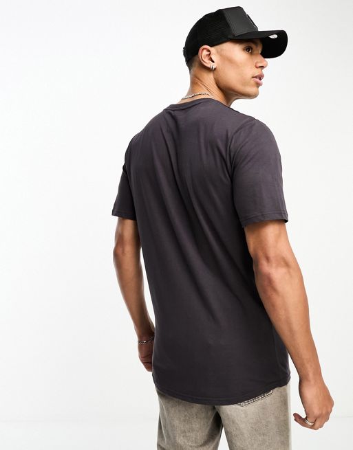 Soulstar Tall curved hem T-shirt in dark charcoal | ASOS