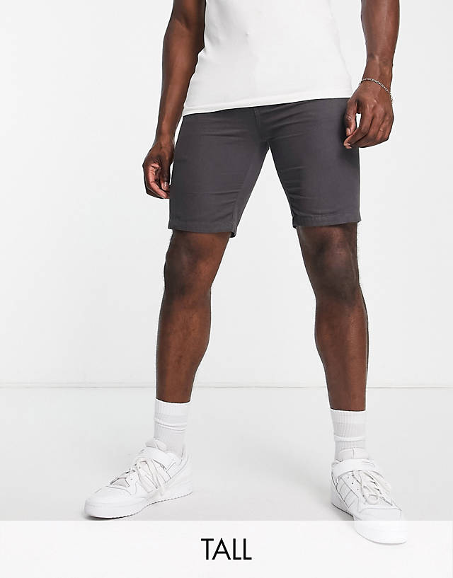 Soul Star - Soulstar Tall slim fit chino shorts in charcoal