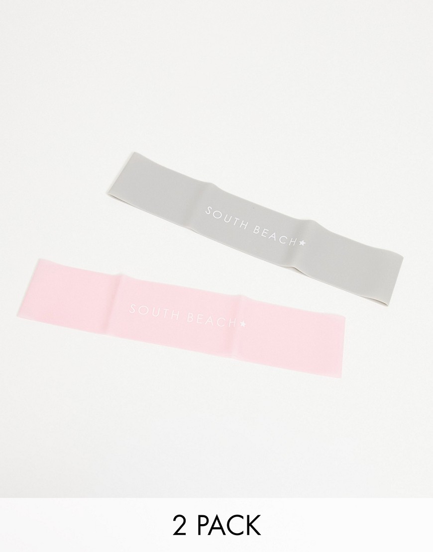 South Beach 2-pack resistance bands in pink and gray