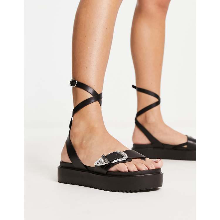 Ankle strap best sale buckle flatform sandals