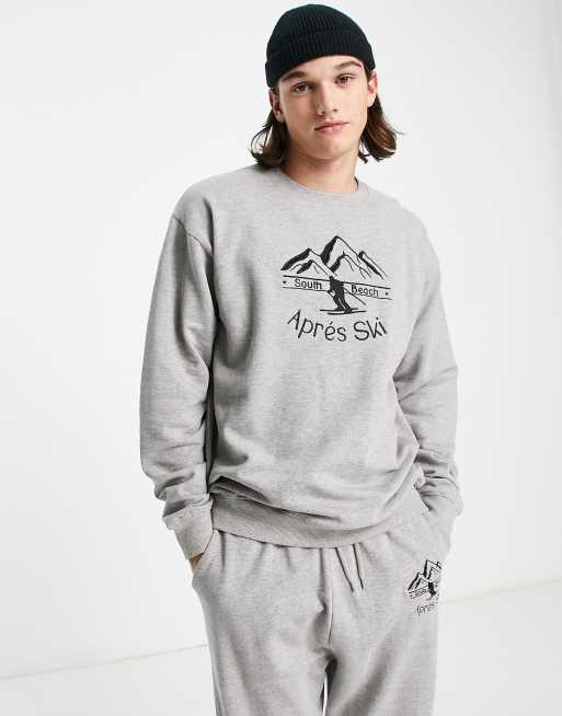 South Beach Apres Ski club sweatshirt in grey