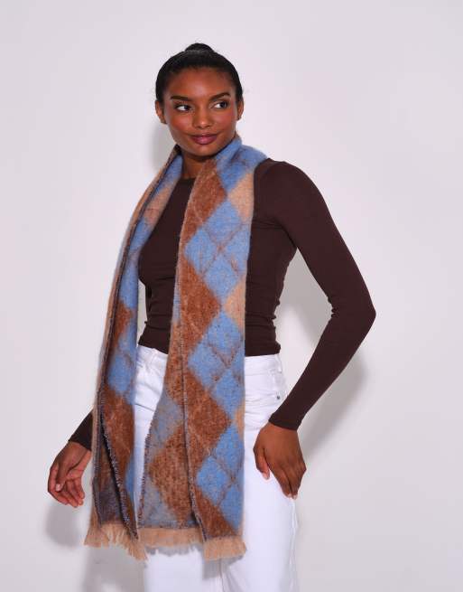 South Beach Argyle scarf in blue, 7 of 7