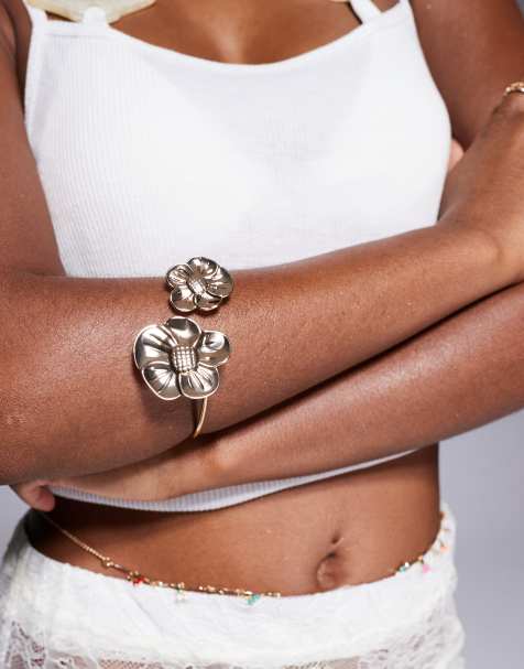 South Beach - Armband met bloemen in goud - view 1