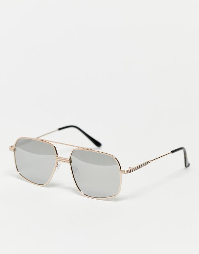 South Beach - aviator metal sunglasses with polaroid lenses in silver