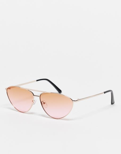 Cat eye aviator store sunglasses rose gold