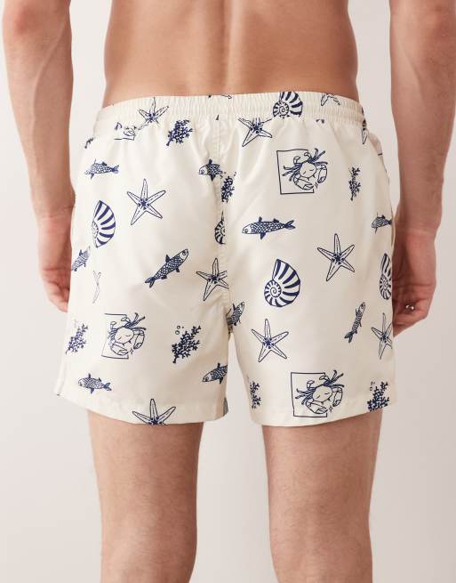 South Beach – Badeshorts in Cremeweiß mit maritimem Muster, 5 von 5