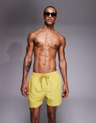 Badeshorts in Olivgrün Grün S