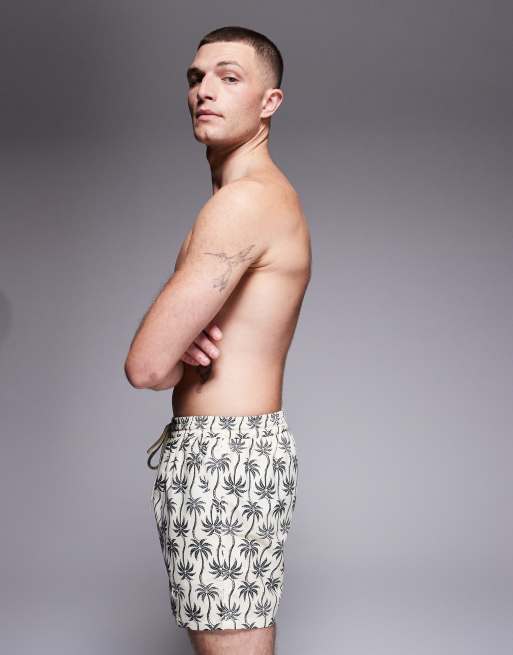 South Beach – Badeshorts in Schwarz-Bunt mit Palmenmuster, 3 von 5