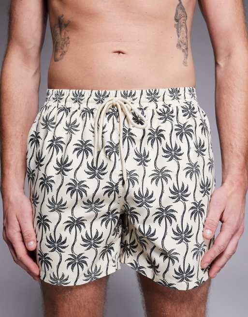 South Beach – Badeshorts in Schwarz-Bunt mit Palmenmuster, 4 von 5