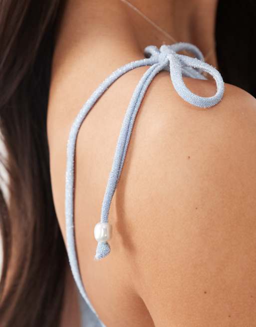 South Beach - Badpak met glitter in babyblauw, 3 van 4