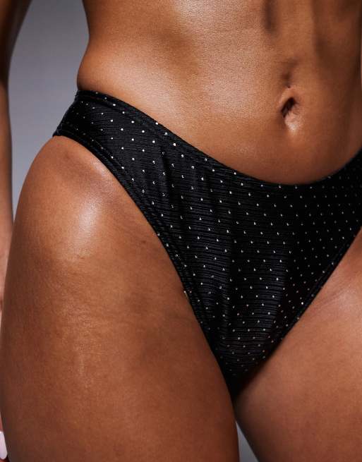 South Beach - Bas de bikini clouté - Noir, 3 de 4
