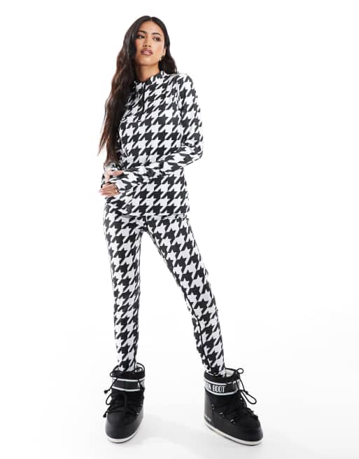 South Beach – Baselayer-Leggings in Schwarz-Weiß