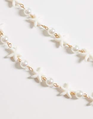 South Beach - Bauchkette im Seestern in neutraler Farbe-Weiß