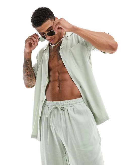 South Beach beach linen mix shirt (part of a set)