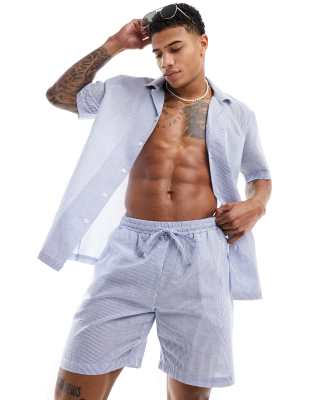 South Beach South Beach beach short co-ord in seersucker-Green