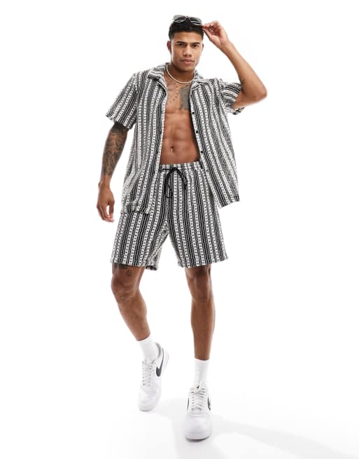 South Beach beach shorts in crochet stripe - part of a set