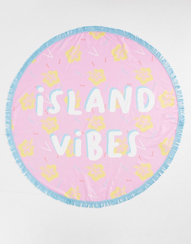 South Beach beach towel in island vibes print
