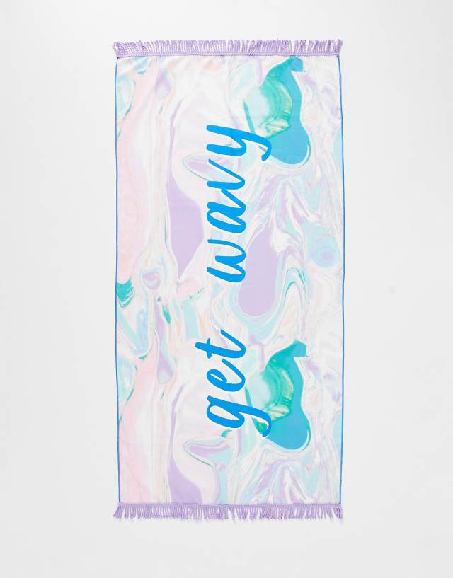 South Beach beach towel in wave print