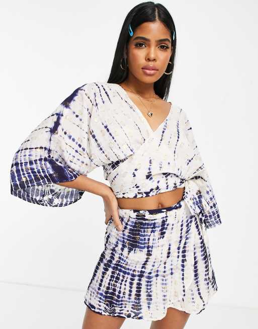 Blue and white beach wrap cheap skirt