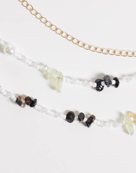 South Beach beaded shell trim belly chain in multi - view 1