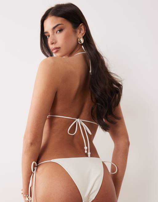 South Beach - Bikinibroekje met gestrikte zijkanten in wit, 3 van 4