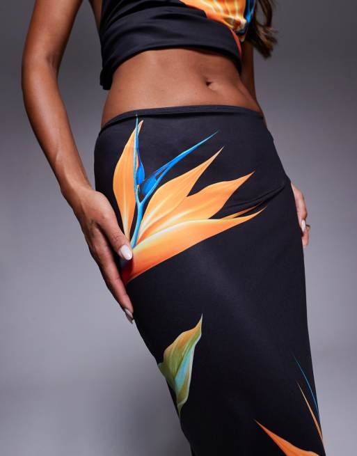 South Beach bird of paradise maxi beach skirt in multi, 3 of 5