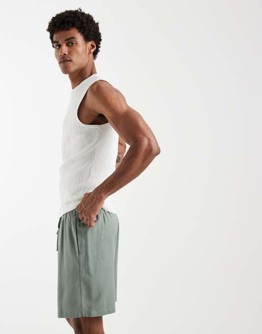 South Beach – Blekgröna linneshorts, 4 av 5