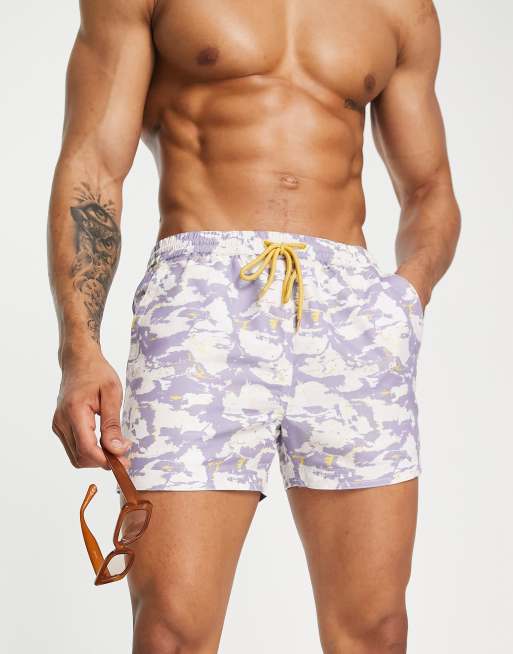 South Beach blue printed swim shorts