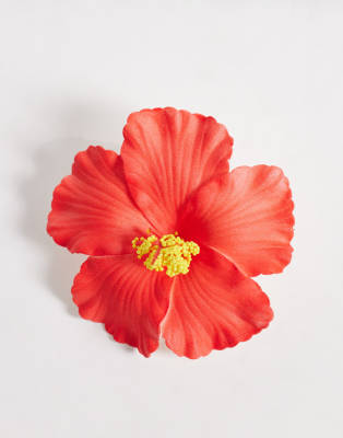 South Beach - Blumen-Haarklammer in Rot