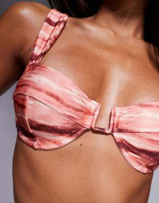 South Beach Blur Print Underwire Bikini Top
