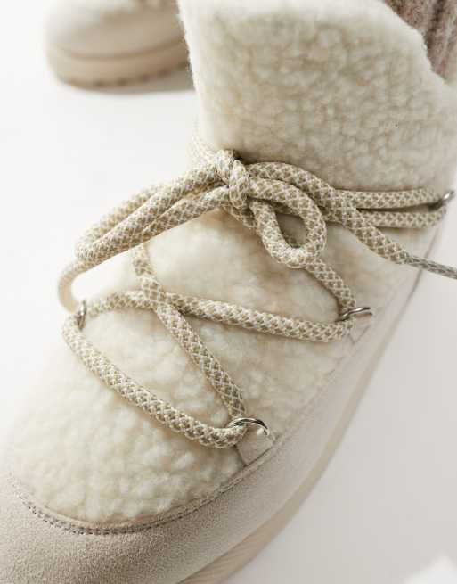 South Beach Borg Mini Snow boots in Cream