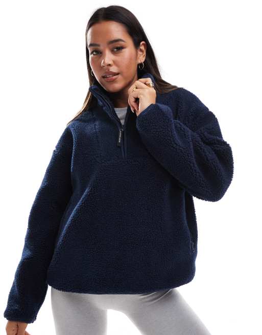South Beach Borg quarter zip in navy