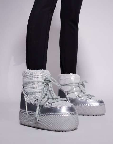 South Beach - Bottes de neige à lacets - Argenté - view 1