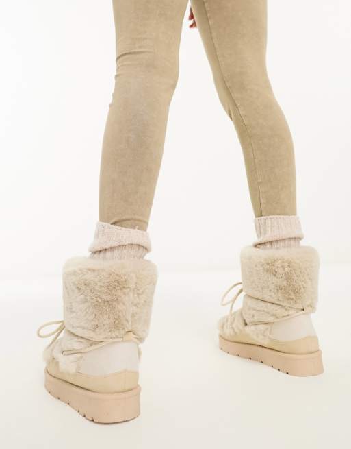 South Beach - Bottes de neige en fausse fourrure - Beige, 2 de 4